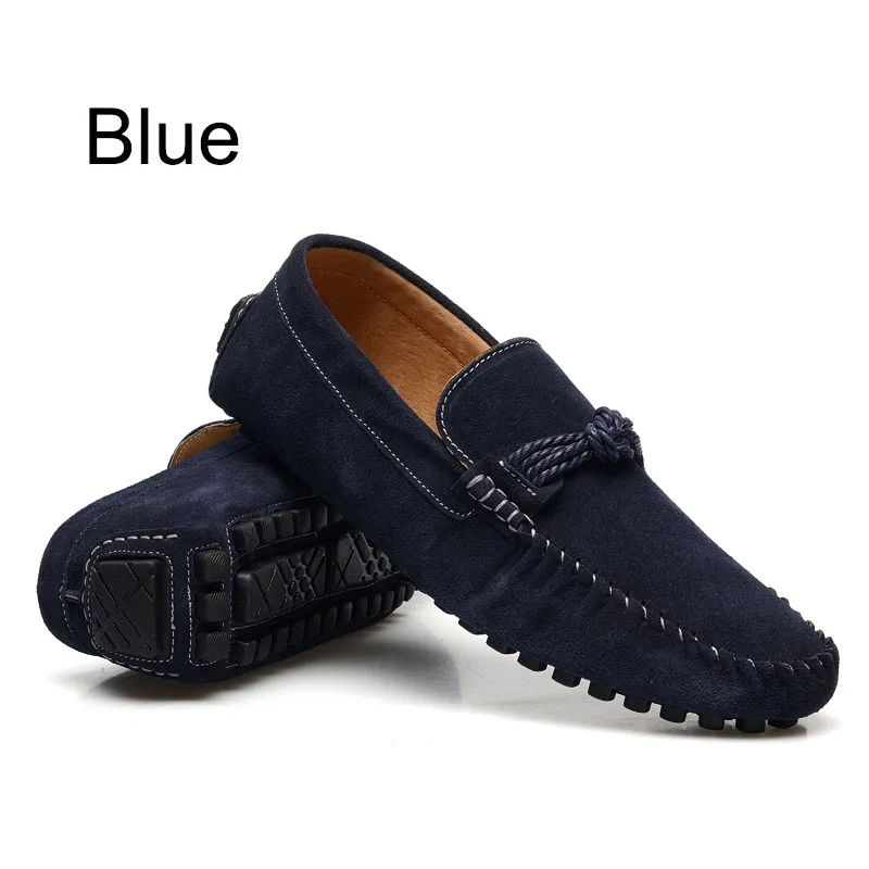 MRCCS/мужские лоферы в винтажном стиле; мужские мокасины из замшевой кожи; дизайнерская брендовая Повседневная обувь; классические бордовые и красные водонепроницаемые Мокасины - Цвет: Blue