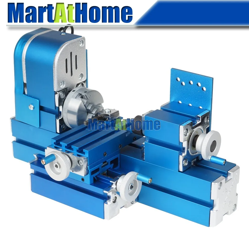US $169.90 ARGEDO 12W DIY Mini Metal Wood Turning Lathe Machine Model Tool Woodworking Power Tool Machinery AC100240V with Threejaw Chuck