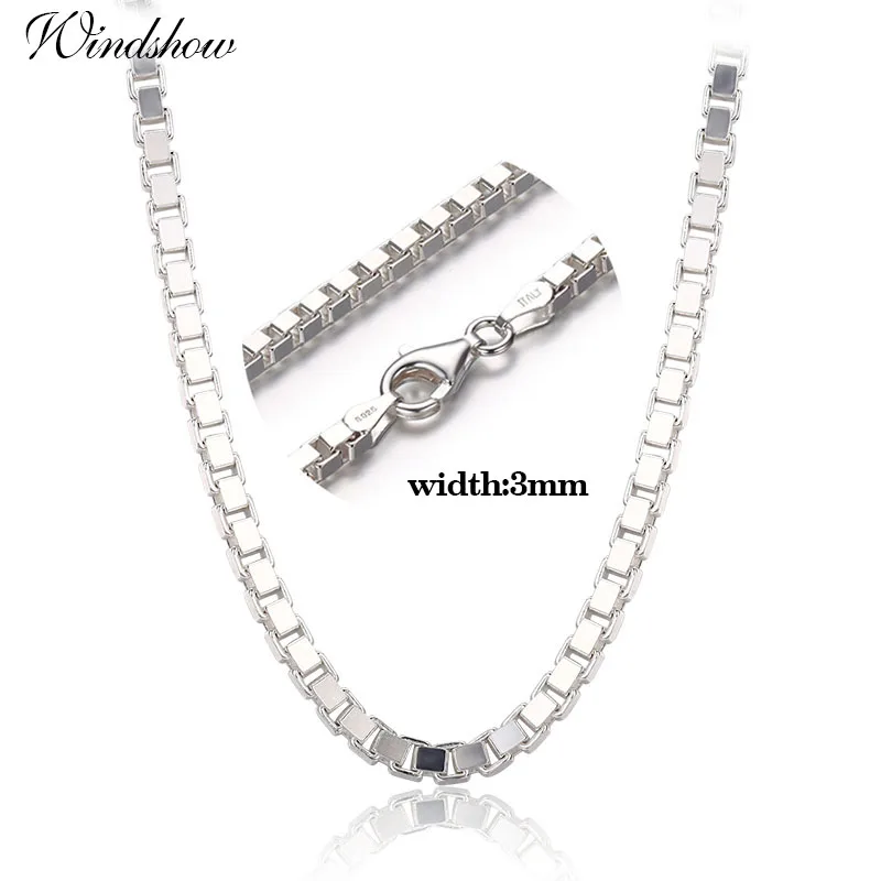 1.5mm Mens Solid .925 Sterling Silver Box Chain Necklace