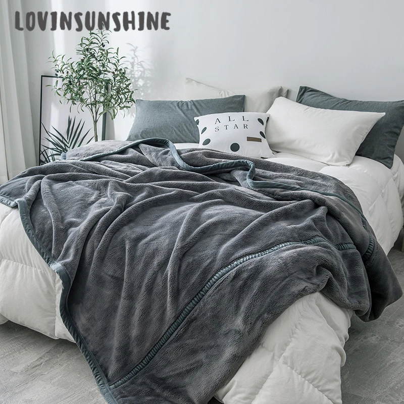 

LOVINSUNSHINE Summer Air Conditioning Soft Comfoter Quilt Simple Solid Color Blanket For Adults AB#174