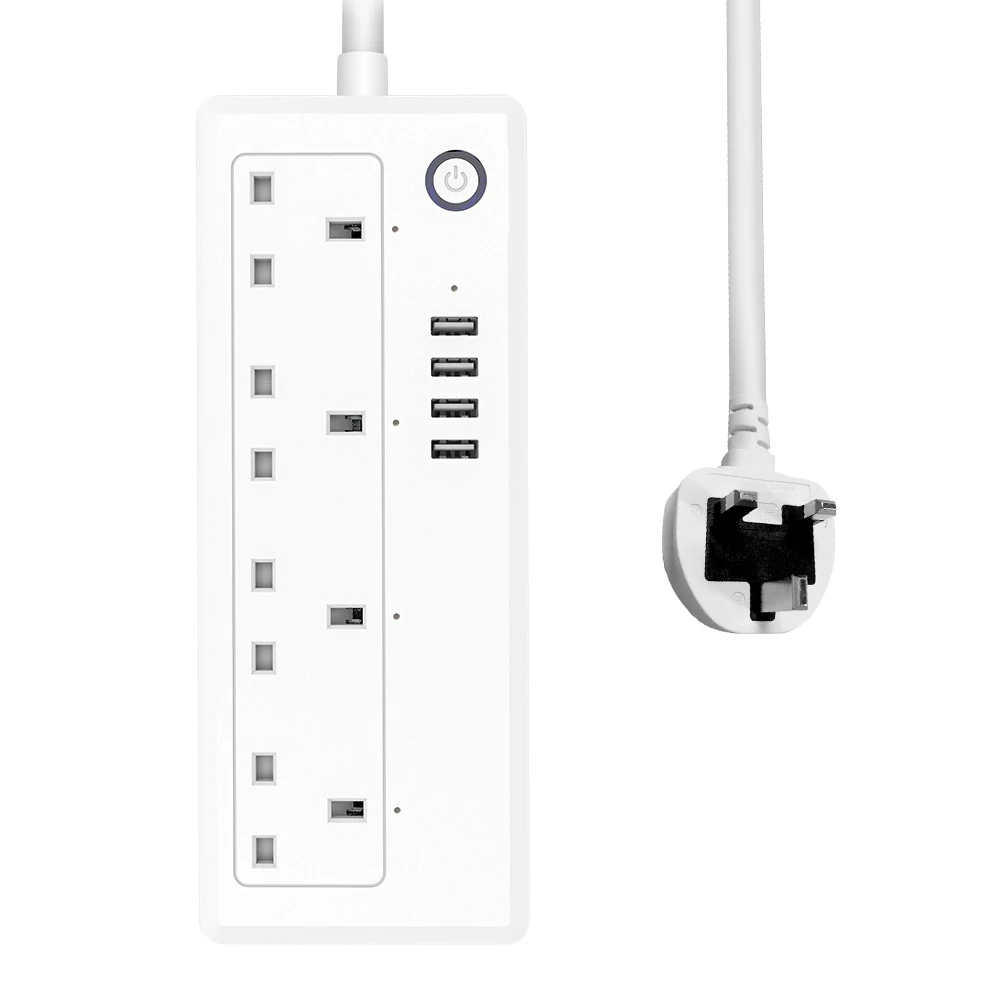 Wifi Smart power Strip 4 розетки ЕС розетка с USB 4 зарядным портом, приложение Голосовое управление работает с Alexa Google Home Assistant