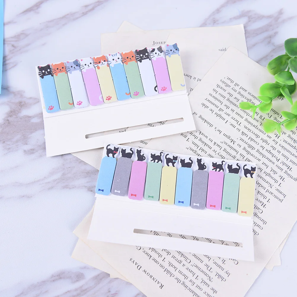 Notice Message Stickers Cute Sticky Notes DIY Cat Heart Memo Pads