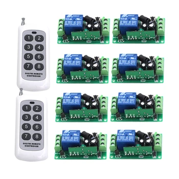 

200M 12V 1CH wireless remote control switch 8 receiver board & 2 transmitter remote controller Learning code 315/433MHZ 4291