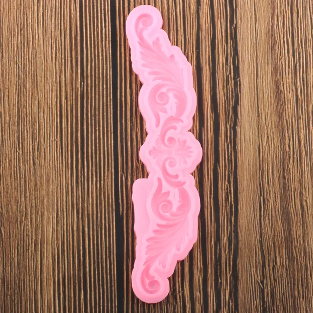 Diy Levelek Border Silikon Formák Görgetik A Kupa Topper Fondant Sütemény Díszítő Szerszámokat Csokoládé Cukorka Polimer Agyag - Image 3