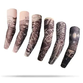 

Cycling Sports Cooler Summer Fake Tattoo Gloves Arm Sleeve For Men Women UV Sun Protection Nylon Elastic Oversleeve Party Tattoo