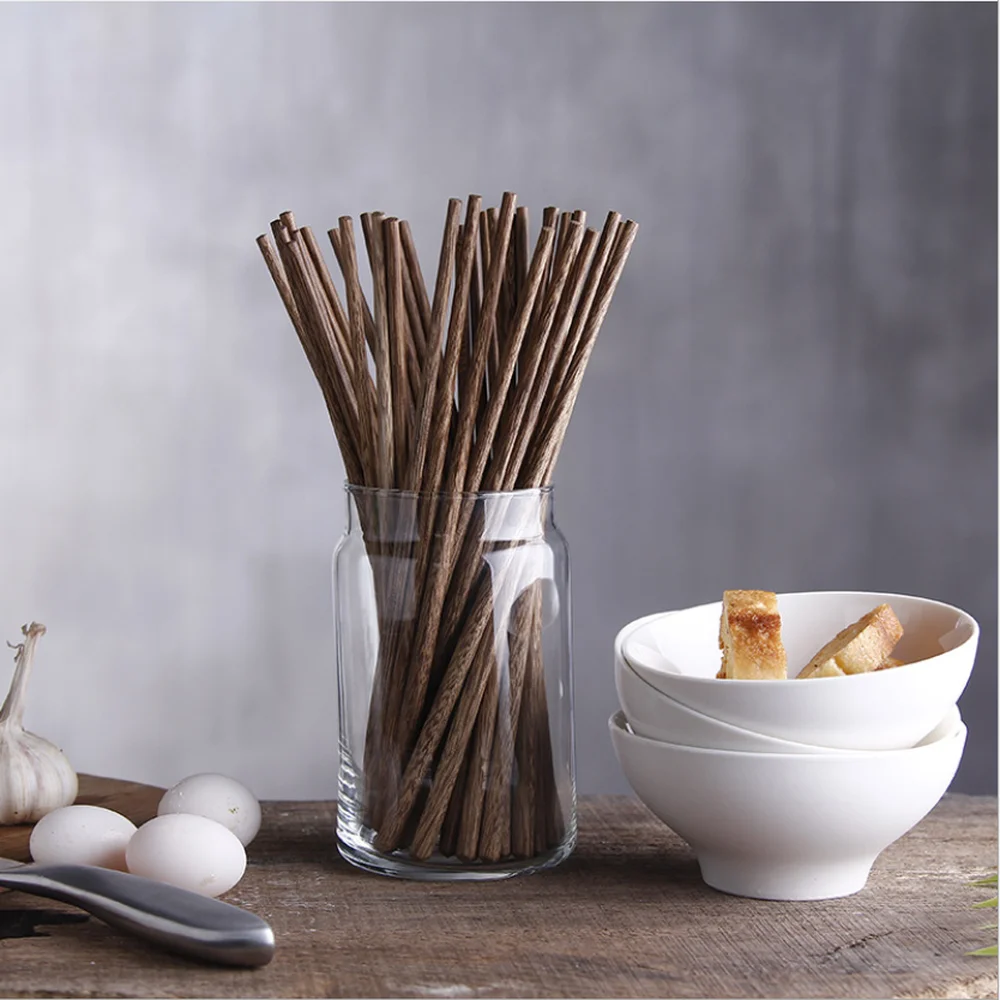 Лучшие продажи продуктов кухонная посуда 10 пар деревянных палочек для еды натуральные деревянные палочки для еды милые палочки
