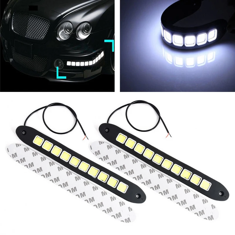 2pcs/set 12V COB LED Flexible Car Styling Daytime Running DRL Fog Light Lamp