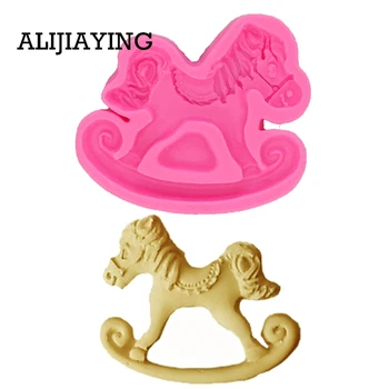 

M0731 1Pcs Trojan horse modelling for the baby shower favour gifts Silicone mold cake decorating tools Fondant chocolate moulds