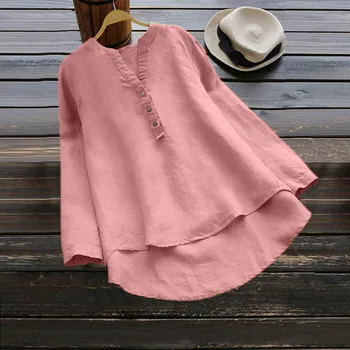 

Women Blouses 2019 Women Retro Long Sleeve Casual Loose Button Tops Blouse Mini Shirt Blouse Tops Blusas Femininas Tops