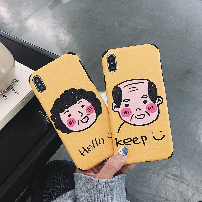

Funny Cute Cartoon Lovers Phone Cover for Iphone XR XS MAX Case Lovely Patterned Soft Case for Iphone 6 7 8 Plus Phone Cover