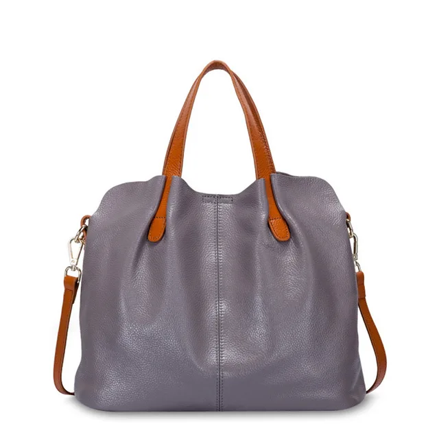 Женская сумка из натуральной кожи, сумки, сумки через плечо для женщин, сумки через плечо из натуральной кожи - Цвет: Gray