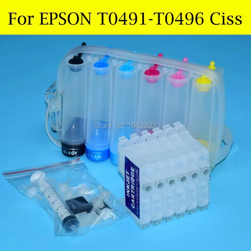 EPSON R210 R230 R310 R350 RX510 RX630 RX650 프린터용 EPSON T0491 CISS용 6색 CISS 시스템(ARC 칩 포함)