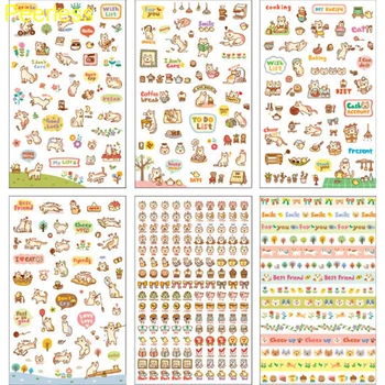 

Peerlesss 6 pcs/lot cute diy cat PVC paper sticker planner decorative sticker scrapbooking diary kawaii stationery