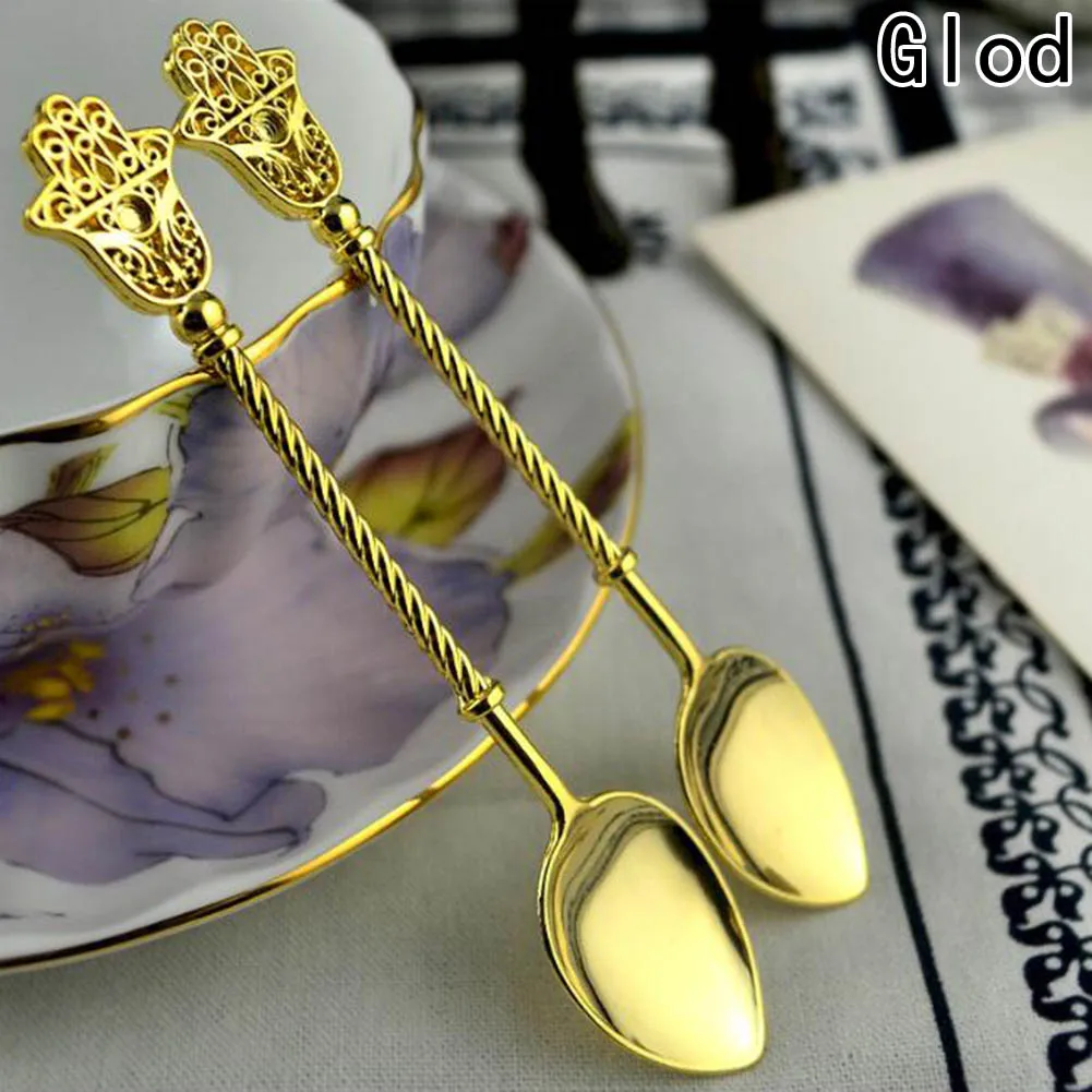 

1 Pcs Kitchen Dining Bar Vintage Royal Style Small Coffee Spoon Flatware Mini Dessert Spoon For Snacks