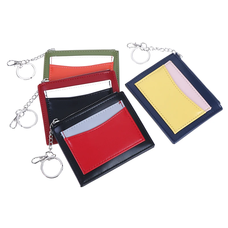 Hot Portable Mini PU Credit Bank ID Card Case Holder Organizer Thin Small Casual Cash Wallets And Purse For Men Women
