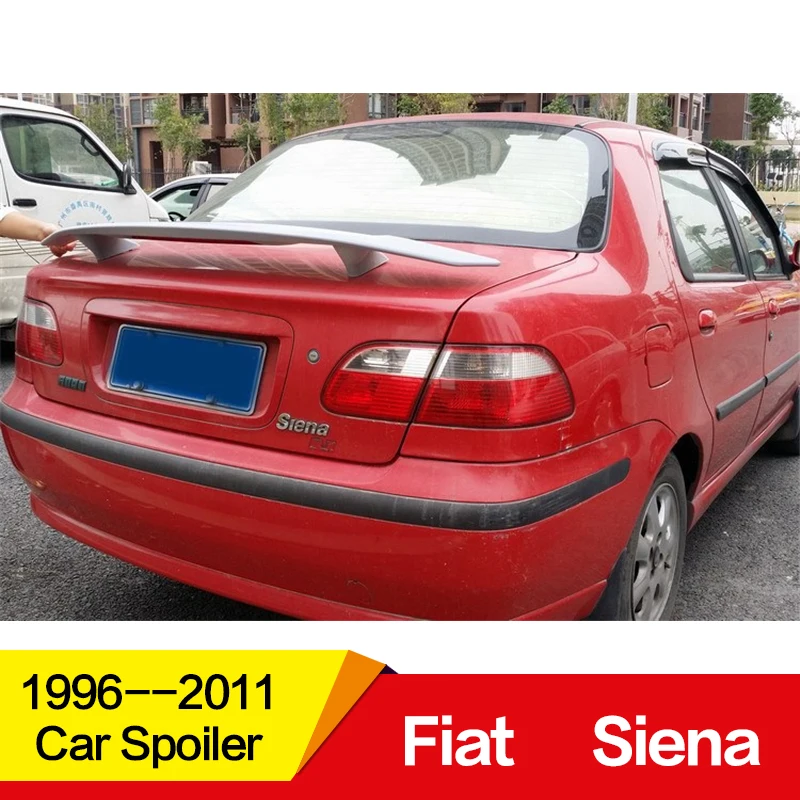 Используется для Fiat Siena спойлер 1996-2011 год ABS Материал заднее крыло автомобиля с цветным спортивным спойлером с светодиодный подсветкой аксессуары