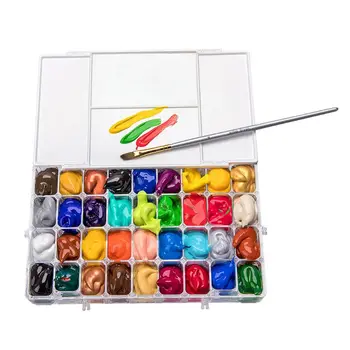 

24/36 Grids Watercolor Moisturizing Painting Palette Leakproof Paint Palette Storage Box Stationery Drawing Supplies