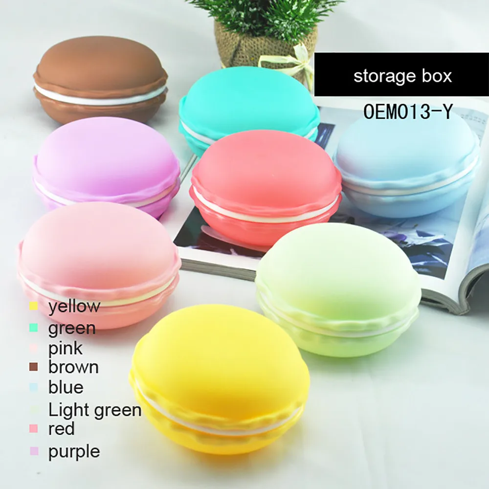 

Mini Macarons Organizer Storage Box Earphone SD Card Case Carrying Pouch organizador Plastic jewelry box porta joias 10 x 7 cm