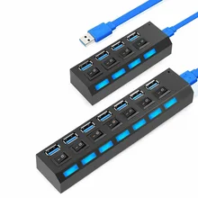4/7 портов адаптер концентратор USB 2,0 адаптер с переключателем ВКЛ/ВЫКЛ для компьютера разветвитель розетка Высокая скорость