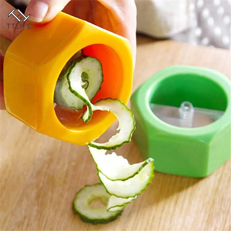 Creative Multi-Purpose Vegetable Cutter Screw Cucumber Slicer Plastic Peeler Fruit Spiralizer Salad Cutter Fruits Tool Creative Multi-Purpose Vegetable Cutter Screw Cucumber Slicer Plastic Peeler Fruit Spiralizer Salad Cutter Fruits Tool