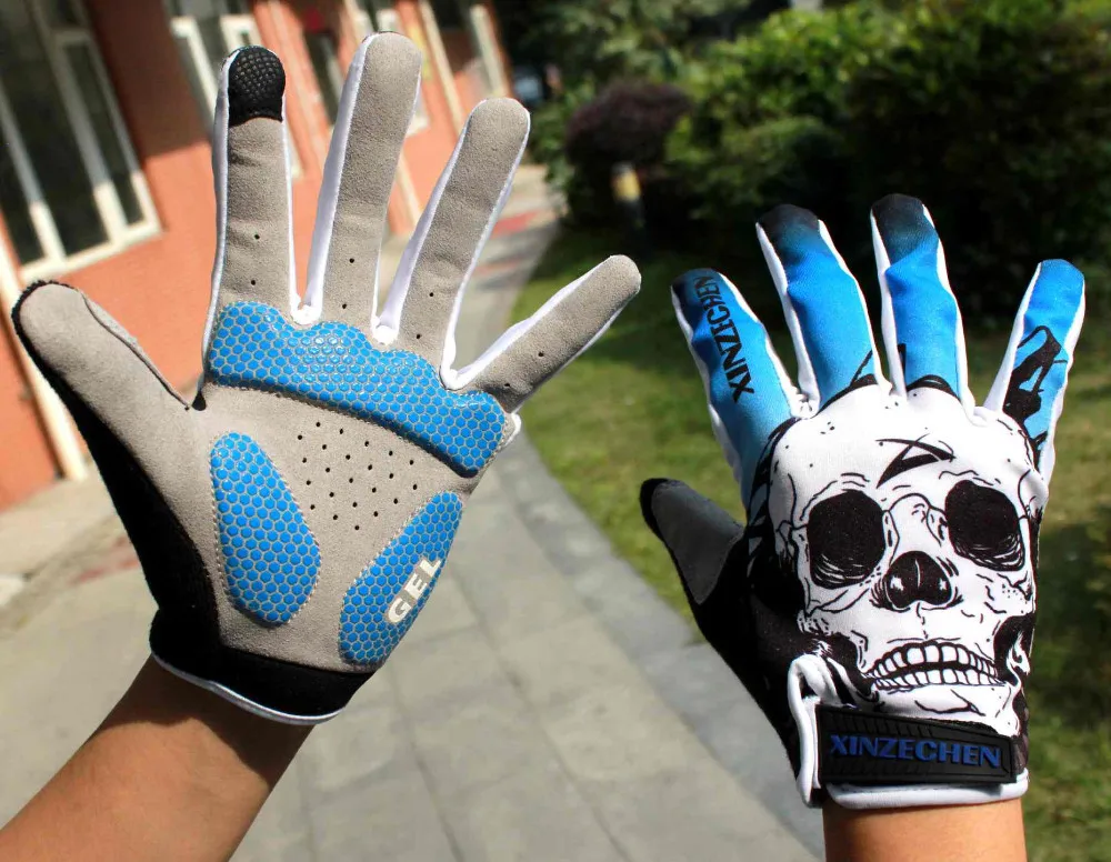 Xinzechen Touchscreen Full Finger Cycling Gloves Gel Padded