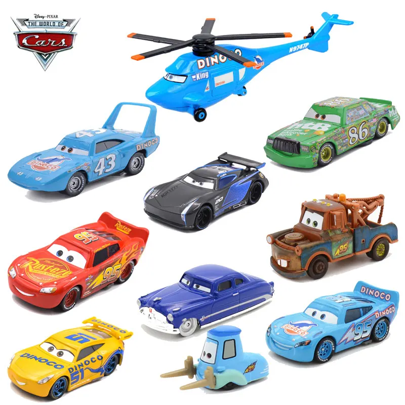 Disney Pixar Cars 2 Lightning McQueen The King Chick Hicks 1:55 Литые металлические игрушечные машинки из