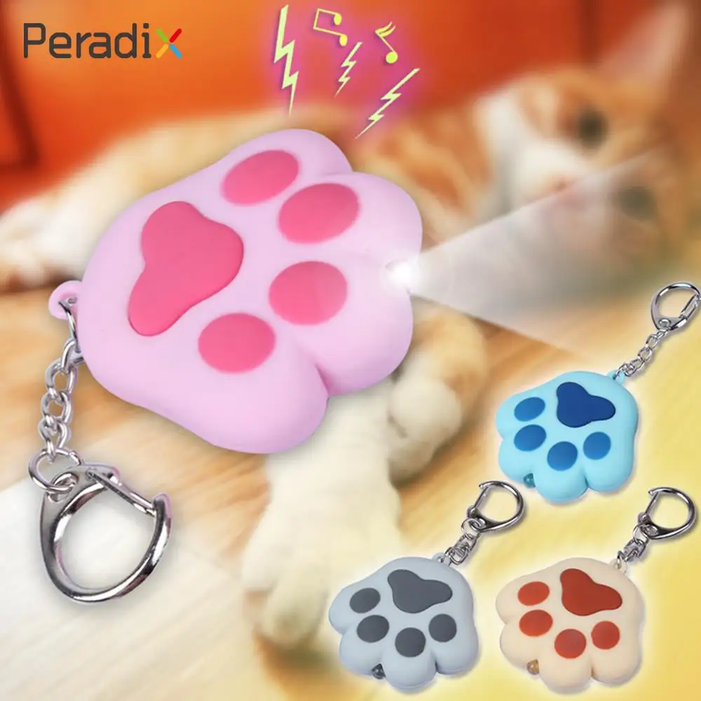 

Keychain Keyring Child Gift Handbag Flashlight Kawaii Sound Plastic Lighting Cat Paw Keychains