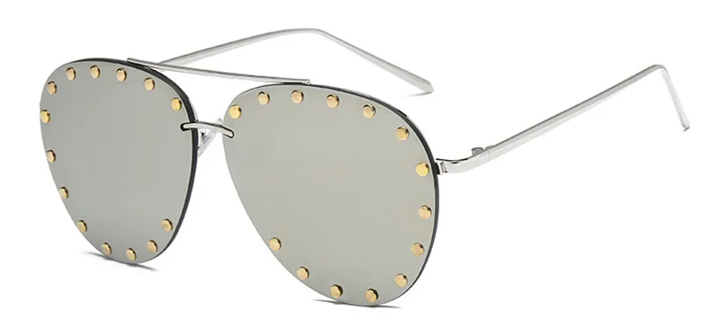 SHAUNA украшения ногтей для женщин без оправы Пилот солнцезащитные очки для брендовая дизайнерская обувь модные женские градиент/тонированные - Цвет линз: Silver Mirror