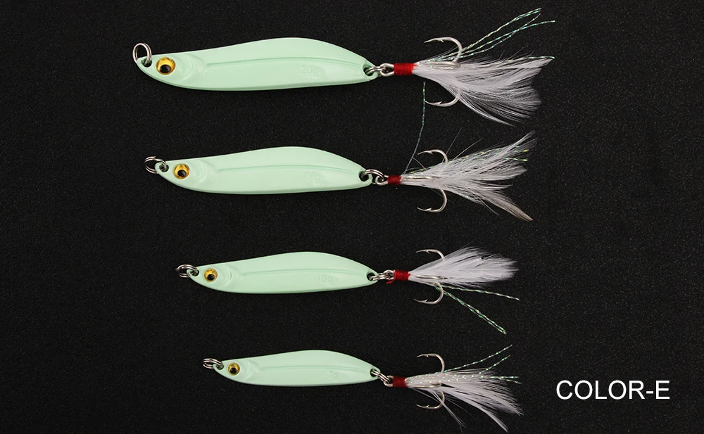 Spinpoler Vertical Jigs Laser Slow Jigging Lure Metal Fishing Casting Spoons 5 Colors 7g 10g 15g 20g Weights, Pack Of 2  (9)