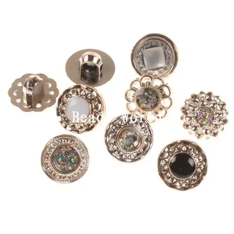 Новый Стиль 100 Шт. Смешанные Розовое Золото Эмаль Смола Круглый Хвостовик Кнопки
