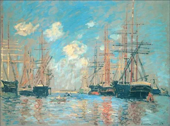 

High quality Oil painting Canvas Reproductions The Sea, Port in Amsterdam (1874) By Claude Monet hand painted