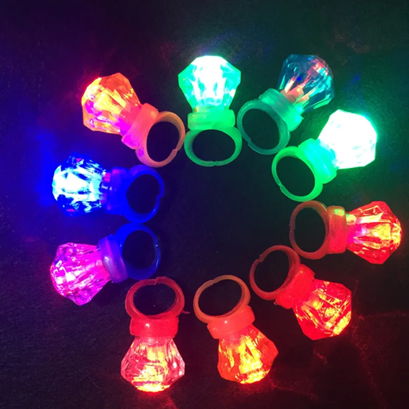 Led toy LED finger Glow Rings Light Up Flashing Rings Plastic Diamond