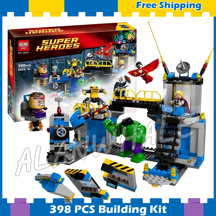 

398pcs Super heroes Avengers Hulk Lab Smash Underground 10241 Model Building Blocks Assemble Boy Gifts Sets Compatible with Lego