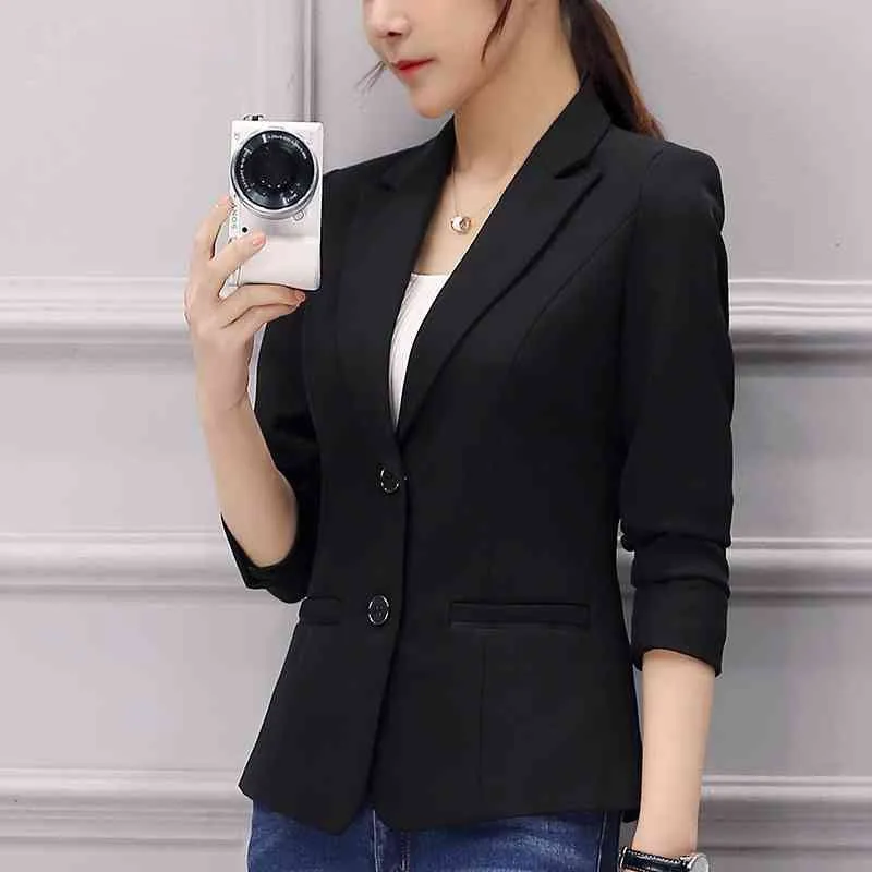 Aliexpress.com : Buy Single Breased Women Blazer Suits Black Slim Fit ...
