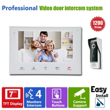 Homefong 7″TFT HD 1200TVL Video Doorbell Camera Door Phone Doorbell Intercom System IP65 Waterproof Quality Indoor Monitors