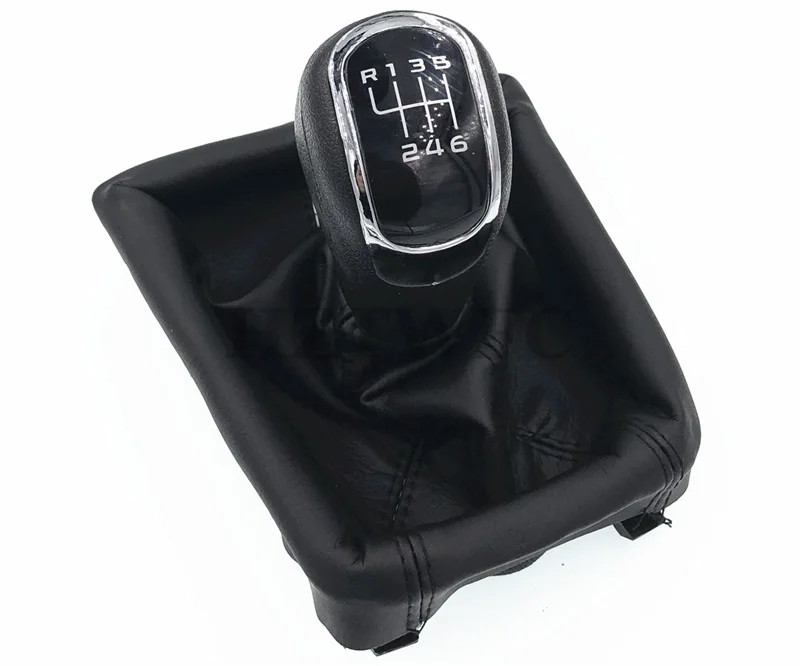 Высокое качество 5 6 скоростей ручки переключения передач автомобиля с Giator кожаный ботинок для Skoda Octavia II 09-12 YETI 09-12 ручка переключения передач - Название цвета: 6 Speed
