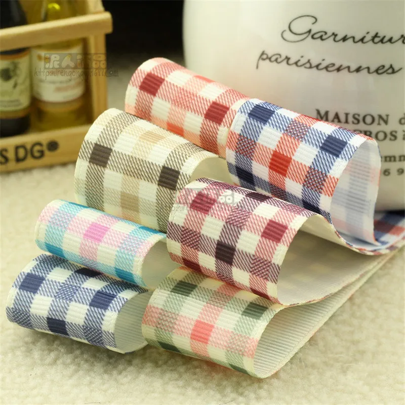 6 colours 5meter/lot 1"(25 mm)  Striped ribbon Material needlework Computer embroidery craft supplies decorative ribbon T-021