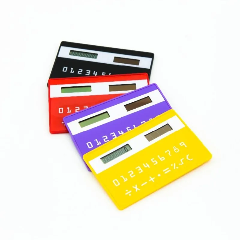 

1pc Stationery Card Portable Calculator Mini Handheld Ultra-thin Card Calculator Solar Power Small Slim Pocket Calculator