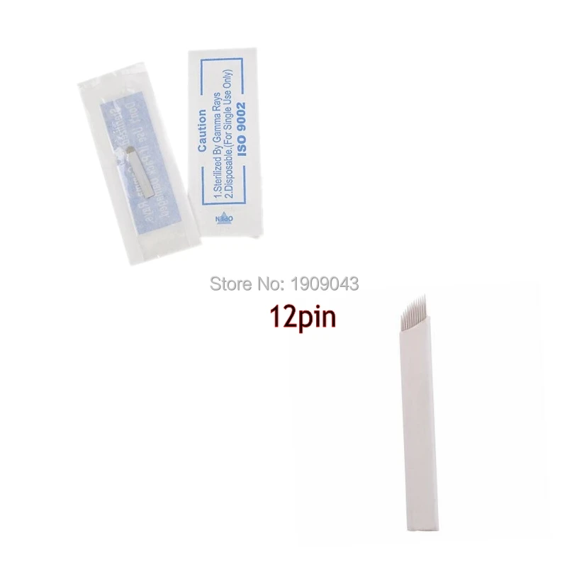 

1000pcs/lot flex 12 Pin Permanent Makeup Eyebrow Tatoo Blade Microblading Needles For 3D Embroidery Manual Tattoo Pen Machine