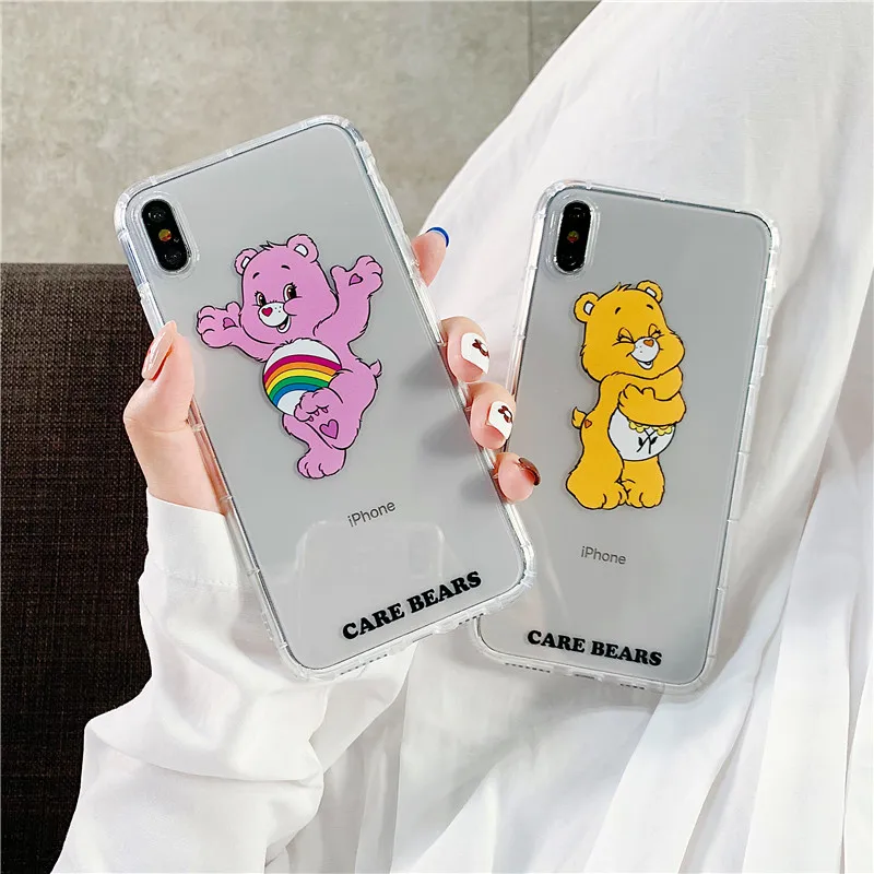 

Cartoon bear Phone Cases For iPhone XR XS max X Case Soft Transparent Silicone Clear Case Back Cover For iPhone 6 6s 7 8 Plus