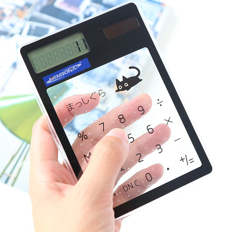 Kembona المحمولة لطيف lcd 8 أرقام شاشة اللمس الترا سليم calculatorstationery واضحة شفافة الشمسية الحاسبة العلمية Kembona المحمولة لطيف lcd 8 أرقام شاشة اللمس الترا سليم calculatorstationery واضحة شفافة الشمسية الحاسبة العلمية
