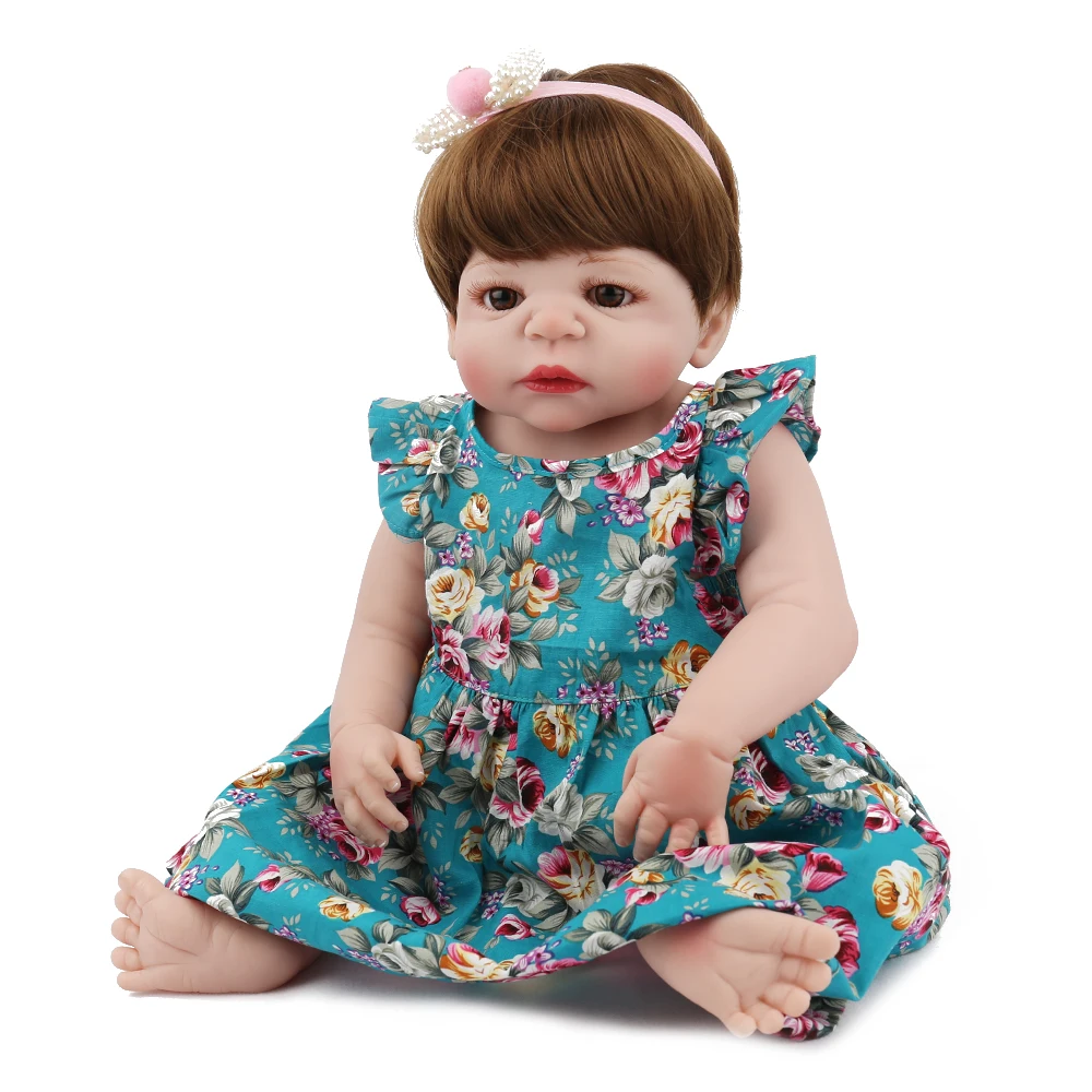 

Reborn Baby Doll Full Vinyl Bath Toy Lovely Princess Girls 55cm Educational Plaything Fashion NPKDOLL 22 inch Beautiful Bebe