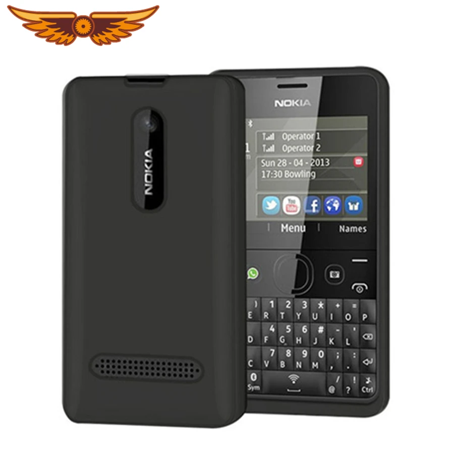 Оригинальный Nokia Asha 210 разблокированный gsm 2 4 ''Dual SIM карты 2MP QWERTY клавиатура
