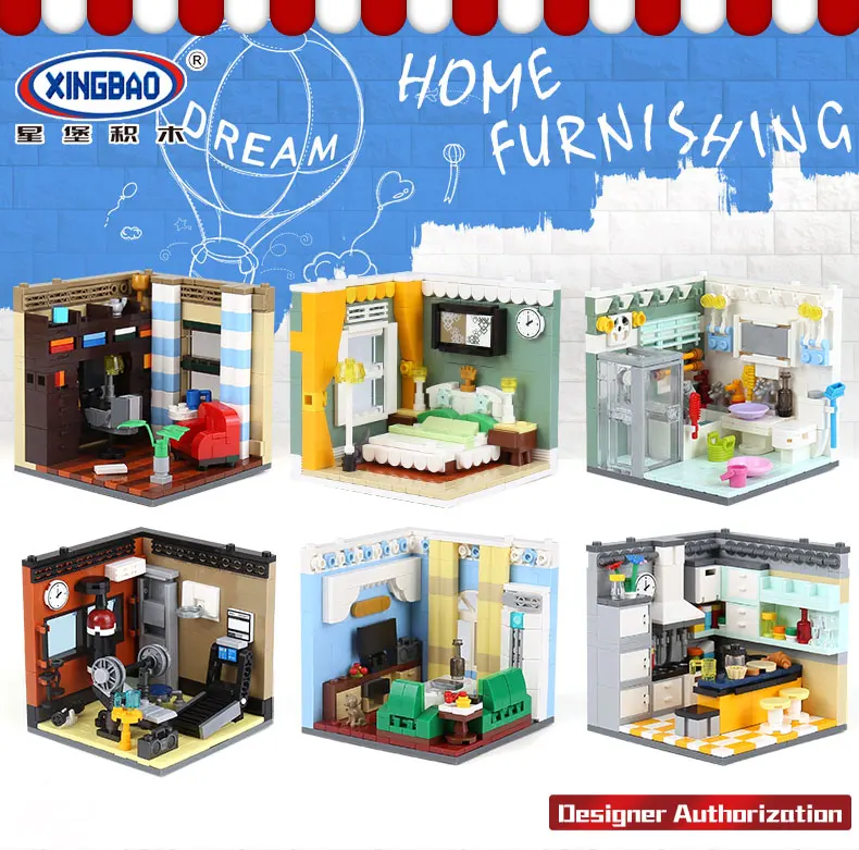 

XINGBAO 01401 Genuine 2116PCS Building Series The Living House Set Building Blocks Bricks Educational Toys As Christmas Gift toy