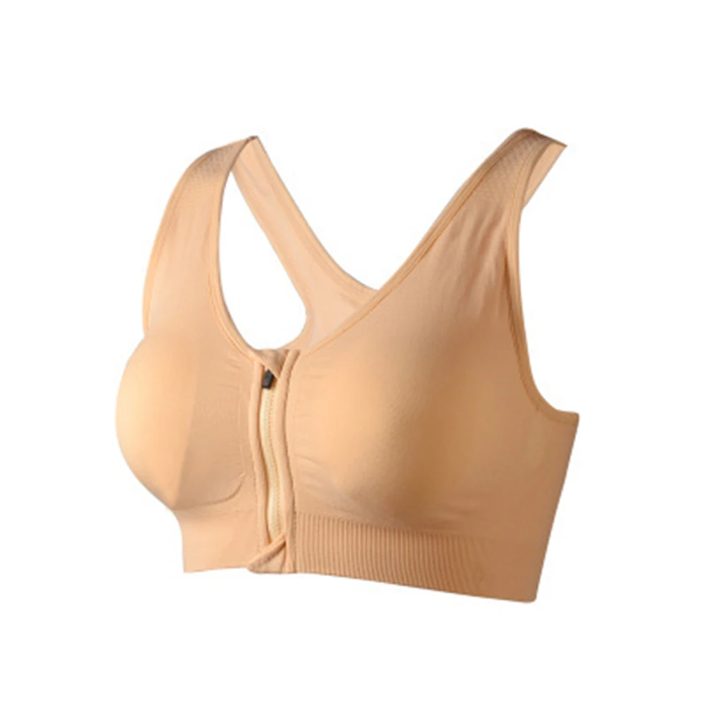 8 Colors Women Zipper Push Up Sports Bras,Padded Wirefree Shockproof Gym Fitness Athletic Running Yoga Vest Sports Tops