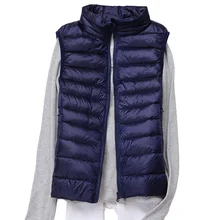 Новые женские пуховые жилеты, пальто 90% белые куртки без рукавов на утином пуху, большие размеры, ультра легкий ветрозащитный Теплый жилет YP0896