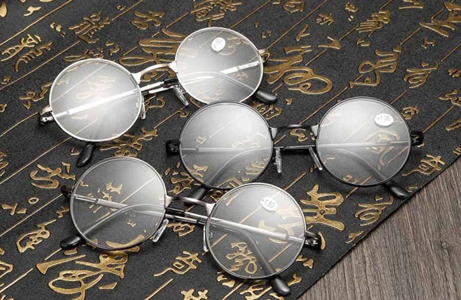 Круглые металлические рамки для чтения, очки для чтения для мужчин и женщин, ретро очки Гарри Поттера, регулируемые удобные очки для дальнозоркости, очки
