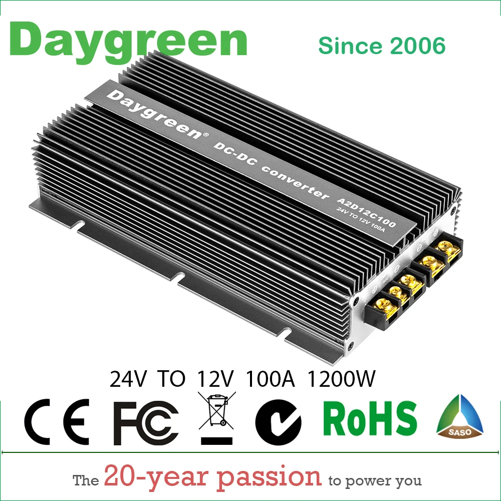 

24V TO 12V 30A 60A 100A Newest Technology DC DC Step Down Converter Reducer Daygreen CE RoHS 15 Years Lifetime For Car