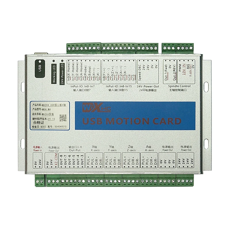Mach4 CNC USB 3 Axis Motion Control Card 2000KHz Breakout Board for Windows