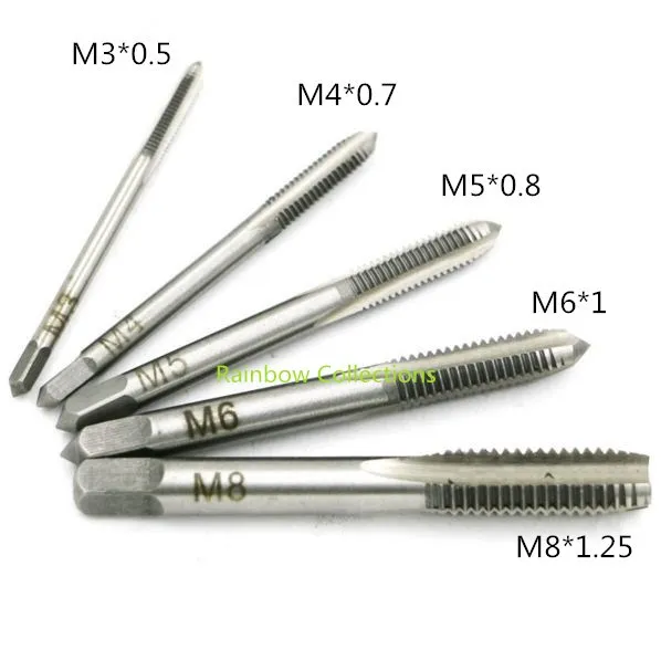 Thread Taps Straight Flute Tapping Hand Tap Tool Set for M3 M4 M5 M8 5cps/Set Tap & Die Hand Thread Tap 